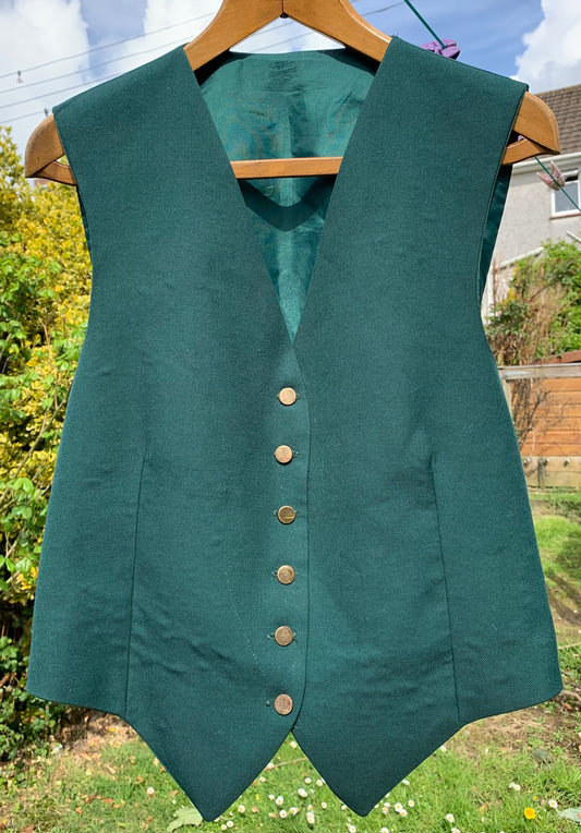 Green showing in hand waistcoat 40” chest