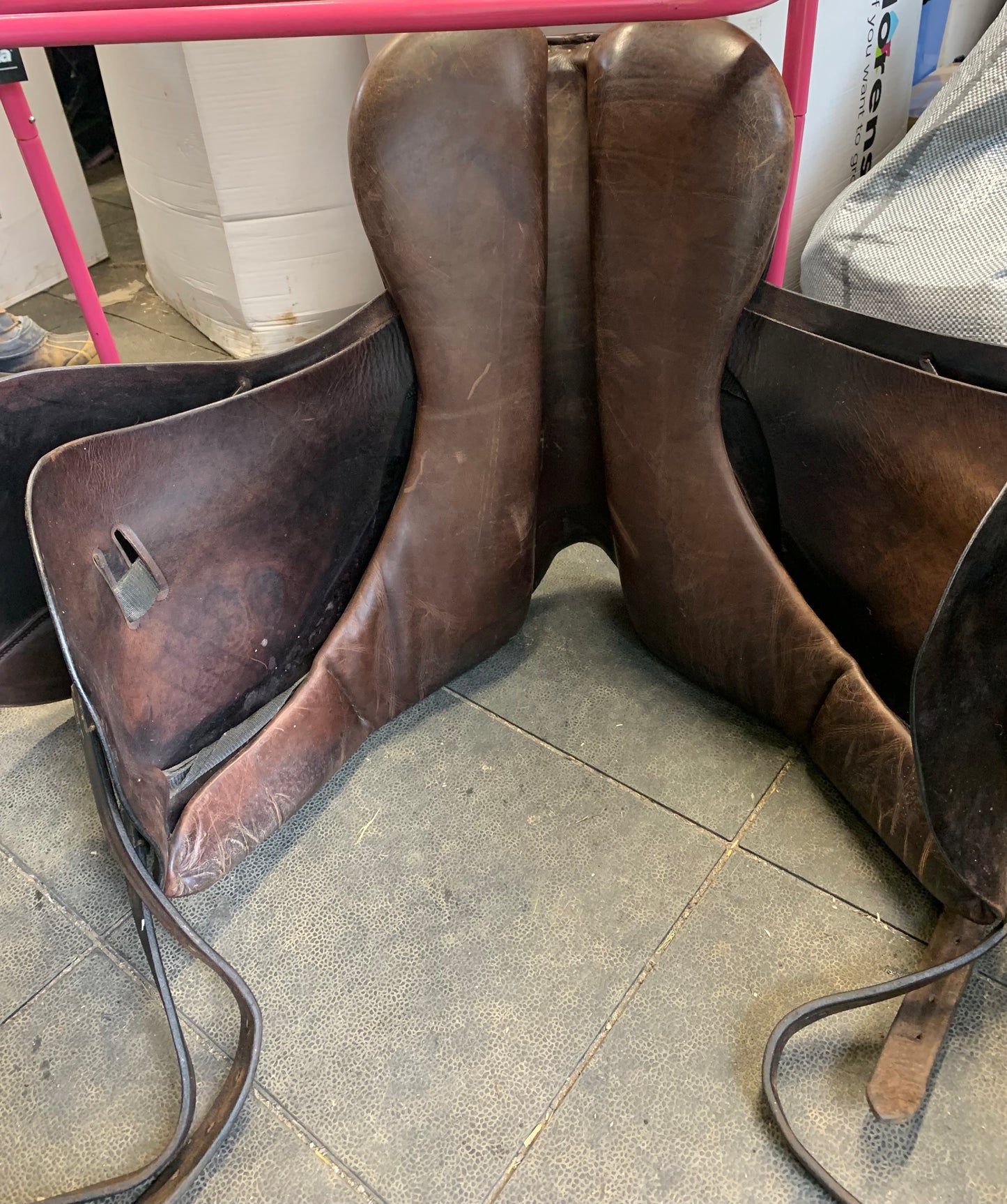 Brown A j foster Walsall dressage saddle 17.5” stamped medium