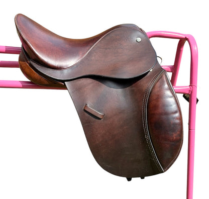 12” tiny tots brown English leather Childs 1st saddle by sovereign Coleman Croft saddlery