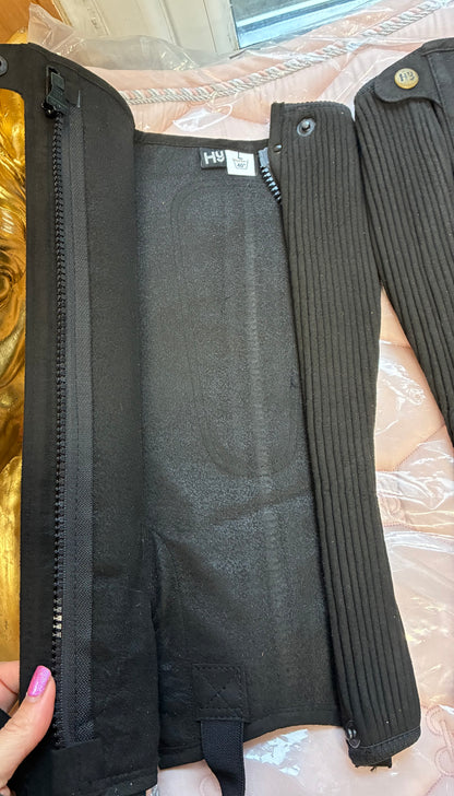 New! Hy Equestrian Amara Half Chap Adults - large - black