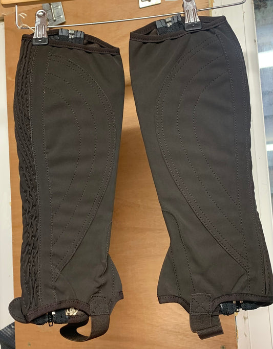 New in original packaging Childs size large brown washable half chaps