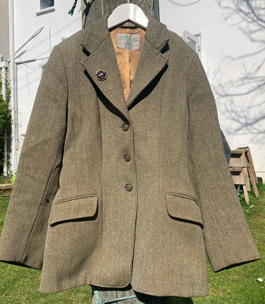 Teens or ladies size 6/8 brown keepers tweed saddle master hacking/show jacket