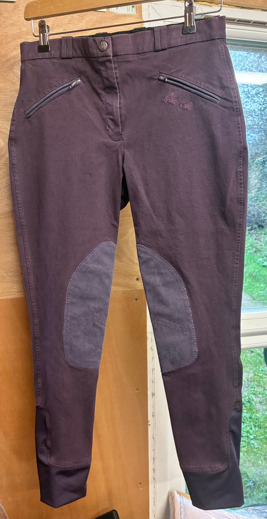 Mark Todd Purple/plum denim cotton jodhpurs ladies size 30