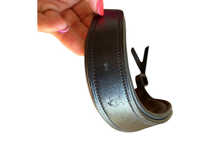 Exceptionally butter-soft Italian leather handmade black Saturn bridle by the Horsemanship saddlery