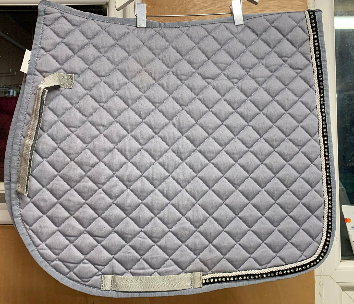 Grey silver sparkly cob bling matchy diamanté saddled pad and ears set