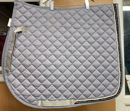 Grey silver sparkly cob bling matchy diamanté saddled pad and ears set