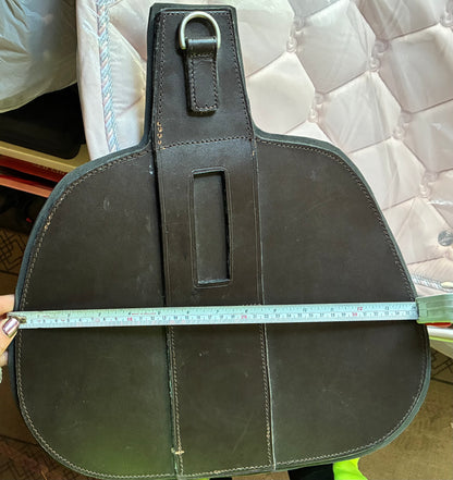 Detachable stud girth with martingale/running rein attachment brown