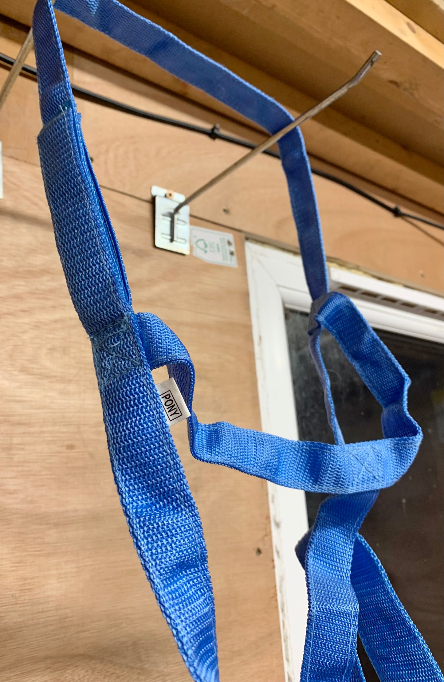 NEW “DO NOT FEED” VELCRO CLOSURE FIELD SAFE HEADCOLLAR PONY SIZE BLUE