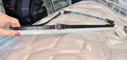 New beautiful  black leather in-hand halter with beaded noseband mini pony/arab