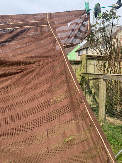 Hkm brown cooler scrim sheet rug 6’3