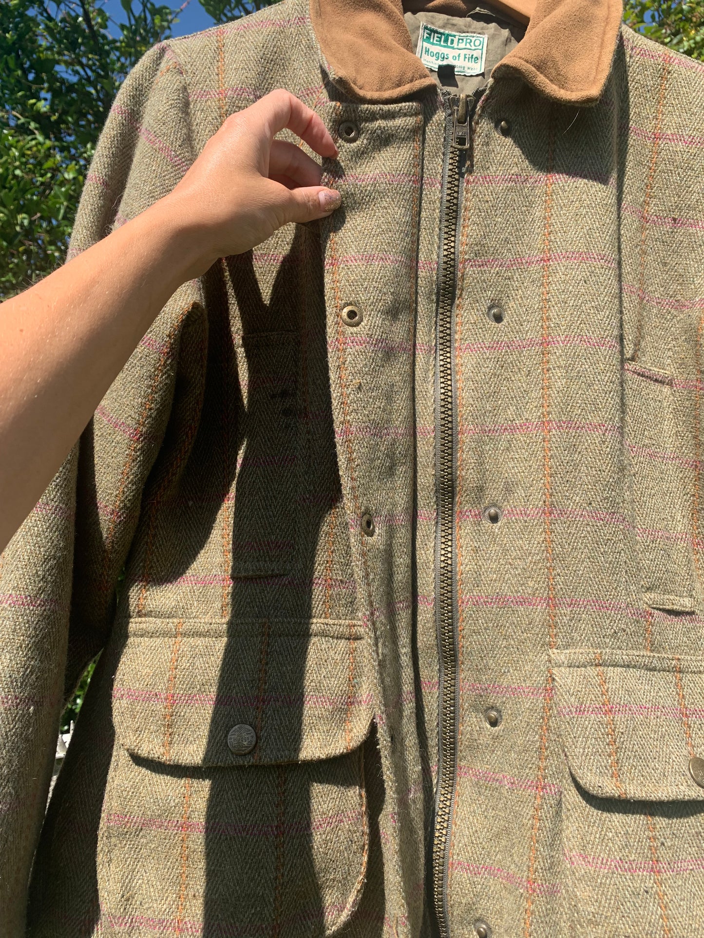 Hoggs of Fife country Jacket Womens Size UK 10 Green tweed