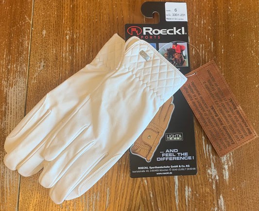 New with tag Roeckl Roeck Grip Riding Gloves in white size 6 ref1