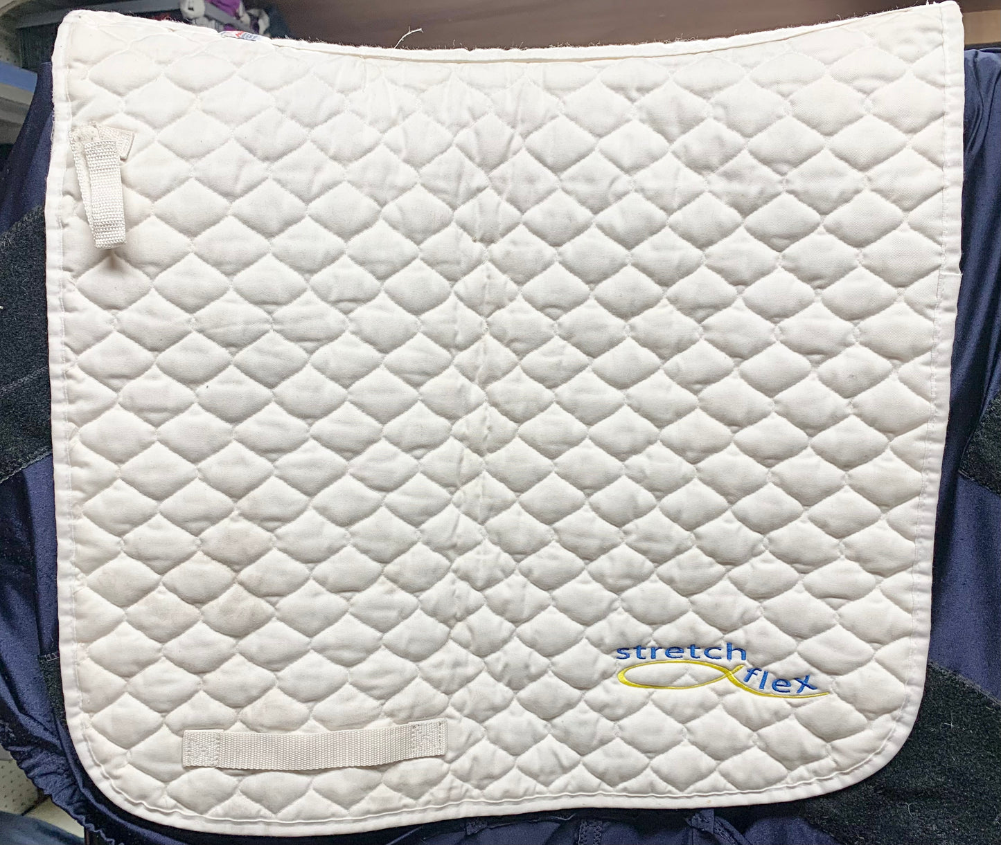 White stretch flex dressage saddle pad size full