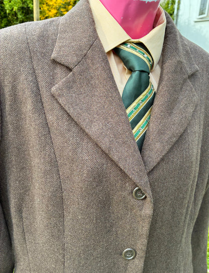 Ladies Dublin Brown houndstooth tweed hacking/show jacket size 14/38”