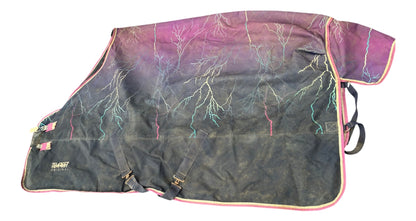 Shires tempest 6’0 lightweight turnout rug purple lightening print