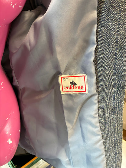 Caldene blue/grey tweed hacking show jacket size 40