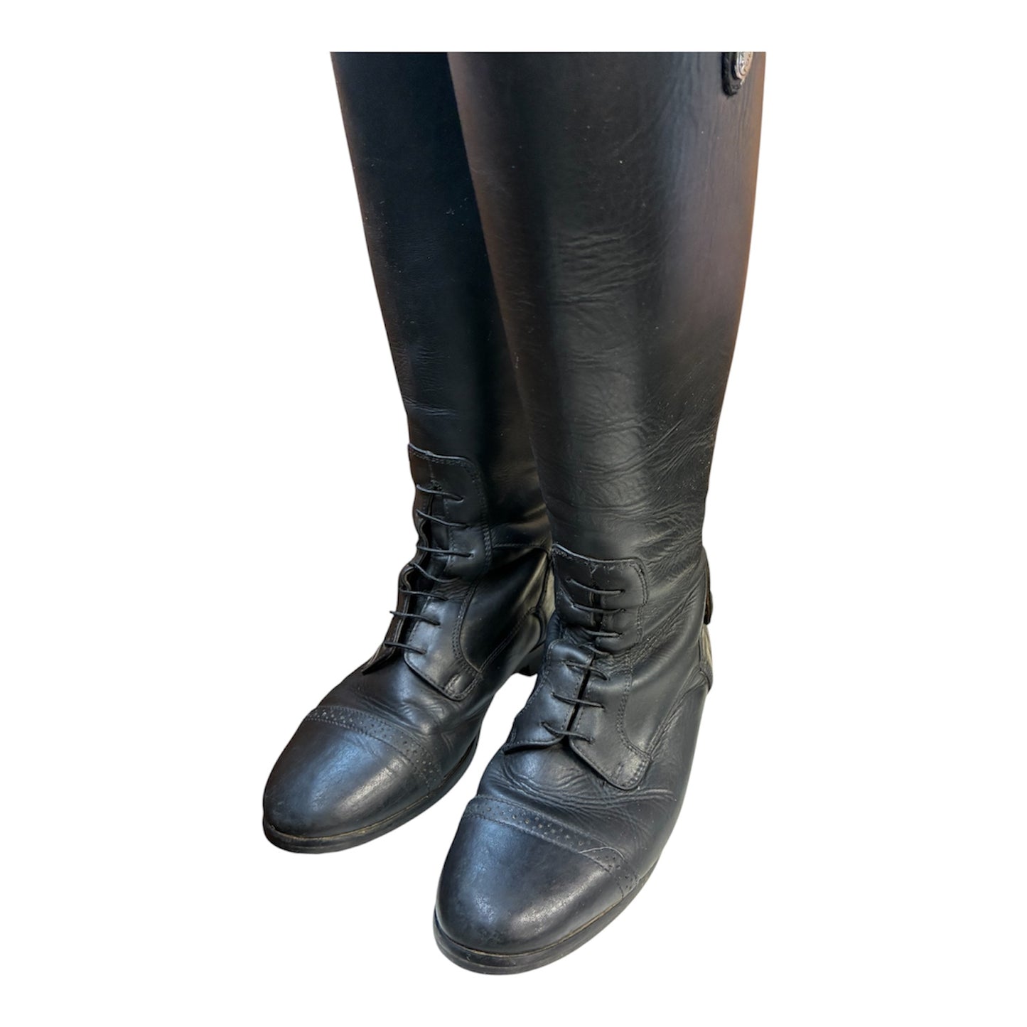Mark Todd black Long Leather Boots size UK 4 (37)
