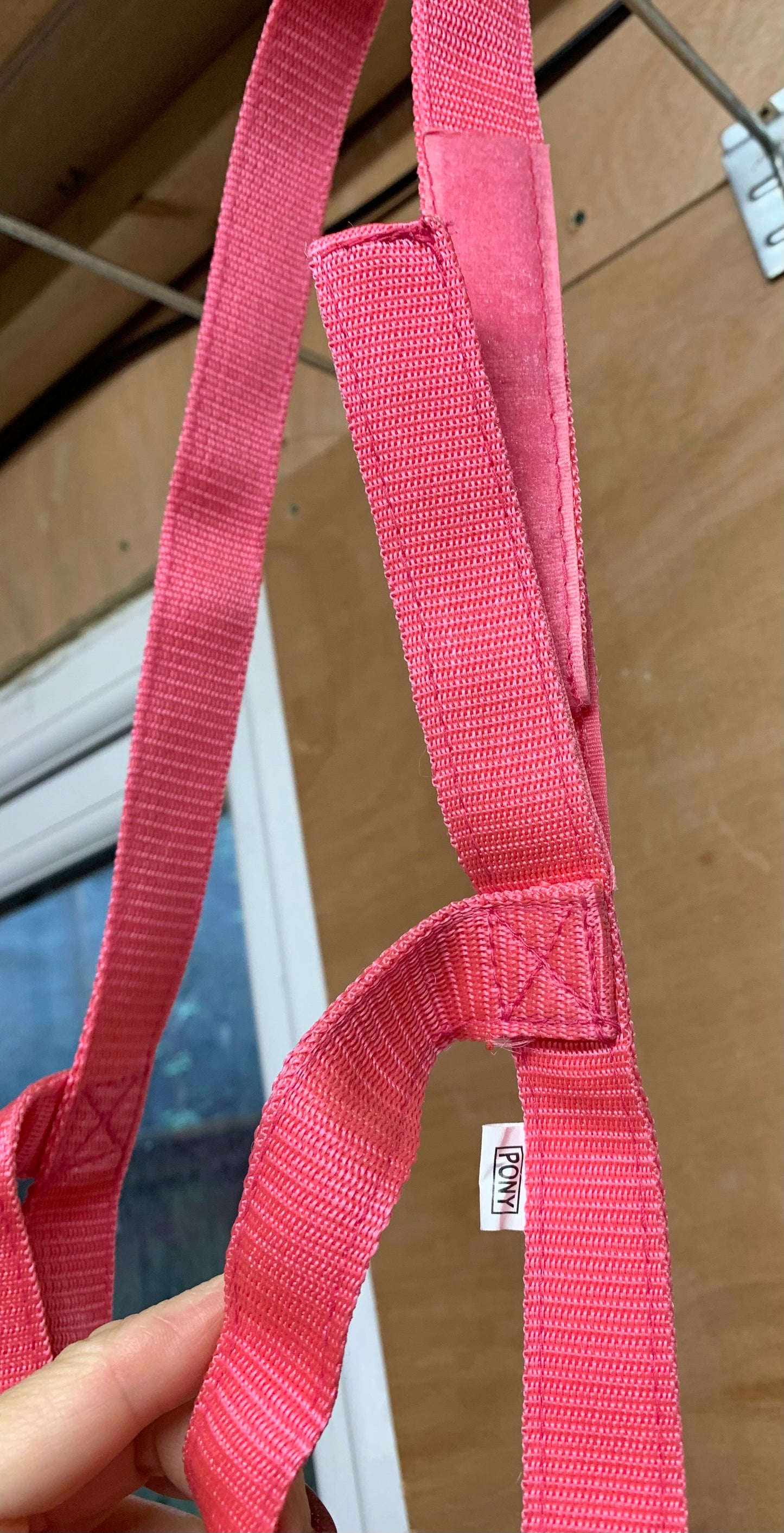 NEW “DO NOT FEED” VELCRO CLOSURE FIELD SAFE HEADCOLLAR 
 PONY SIZE PINK