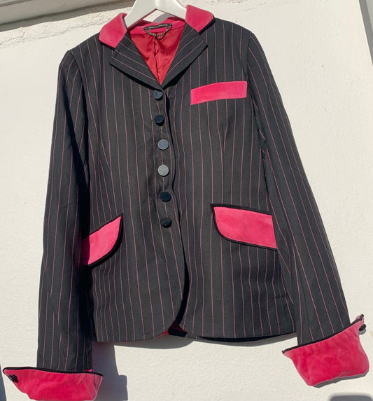Rare le beau cheval black pinstripe jacket
