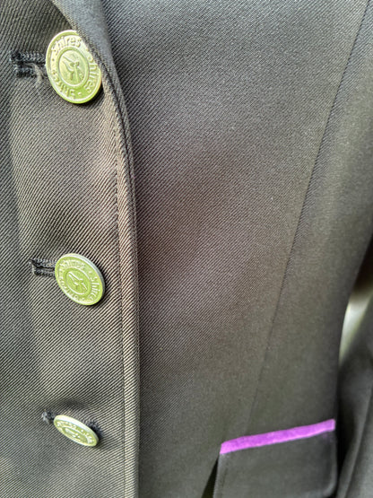 New with tag Shires Henley Ladies Competition show Jacket - Black/Purple size 36” (8/10)
