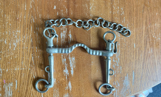 5 (1/4”) nickel ported mouth Weymouth sliding cheek Pelham with curb chain