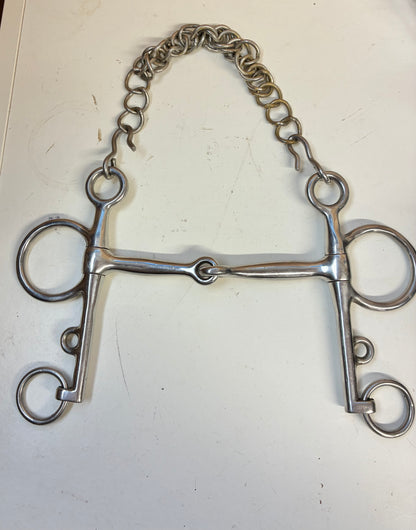 5.75” (5. 3/4”) jointed Pelham with curb chain