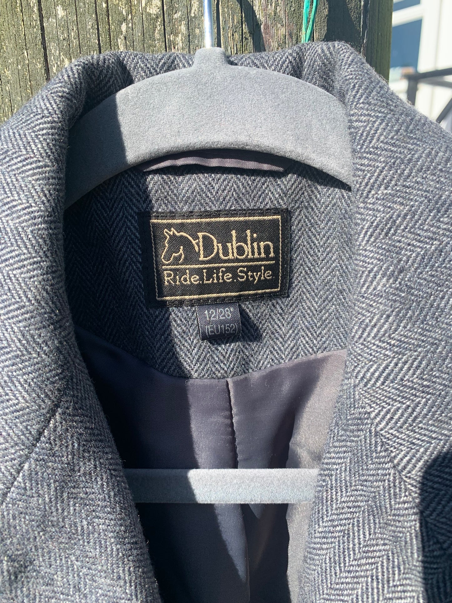 Dublin grey wool mix tweed show jacket child’s age 12/28”