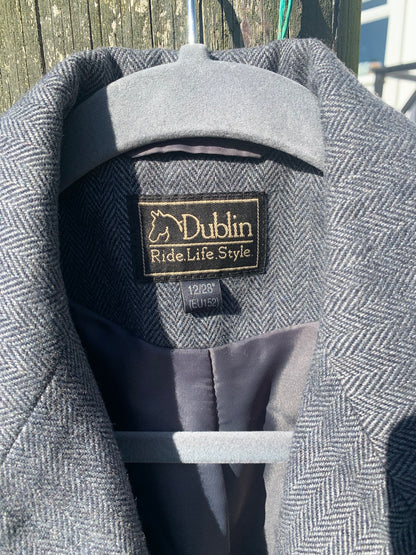 Dublin grey wool mix tweed show jacket child’s age 12/28”