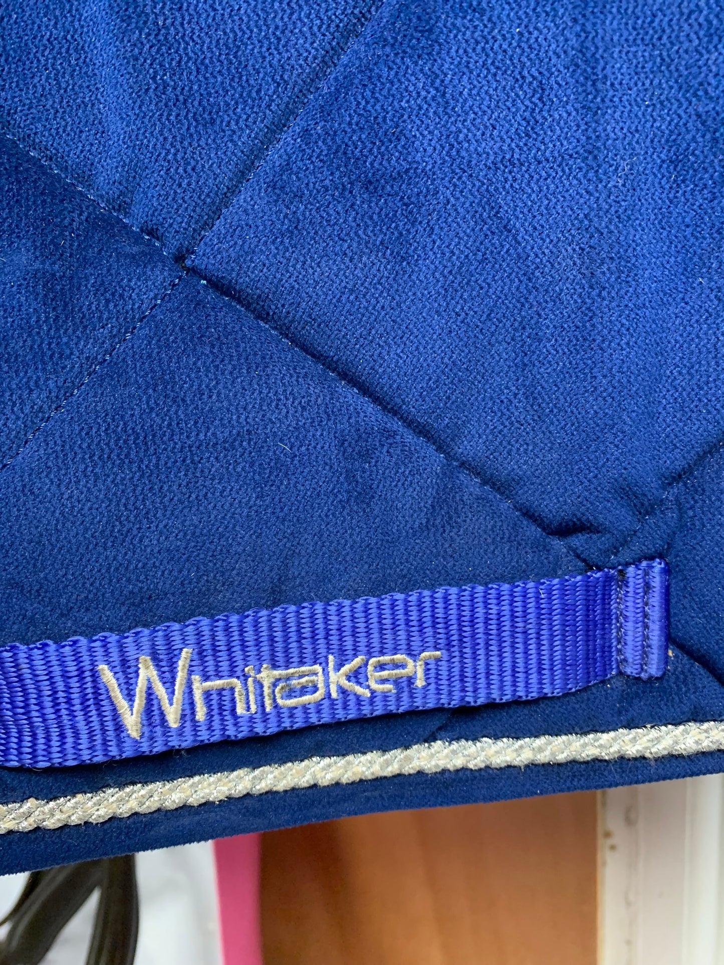 Royal blue velour Whitaker saddle pad cob/full (21” in length)