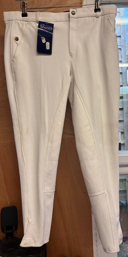 New with tag Mens shires white saddle huggers breeches size 34
