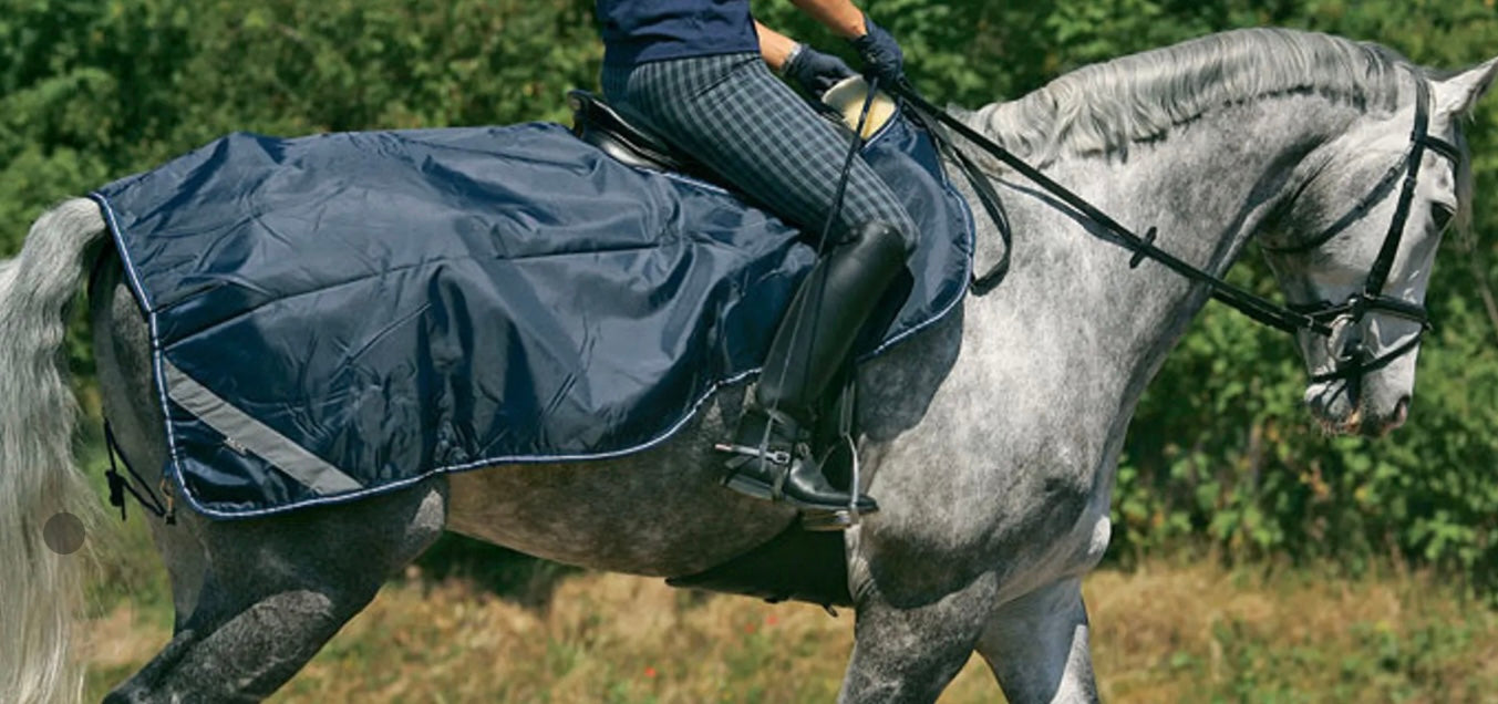 Showerproof Rhino Competition Exercise Sheet with a checked lining, complete with reflective strips 4’11”