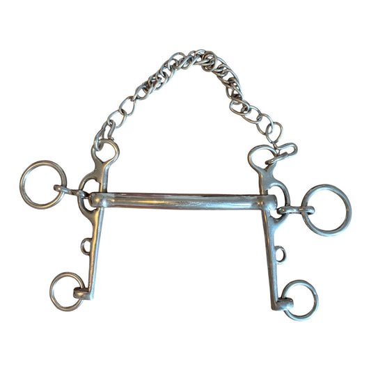Mullen mouth rugby Pelham with curb chain 5.75”