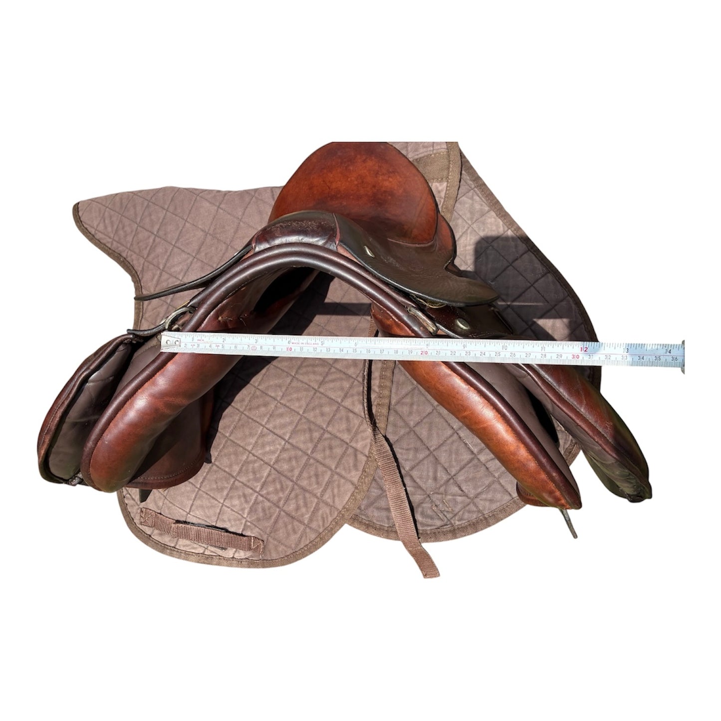 12” tiny tots brown English leather Childs 1st saddle by sovereign Coleman Croft saddlery