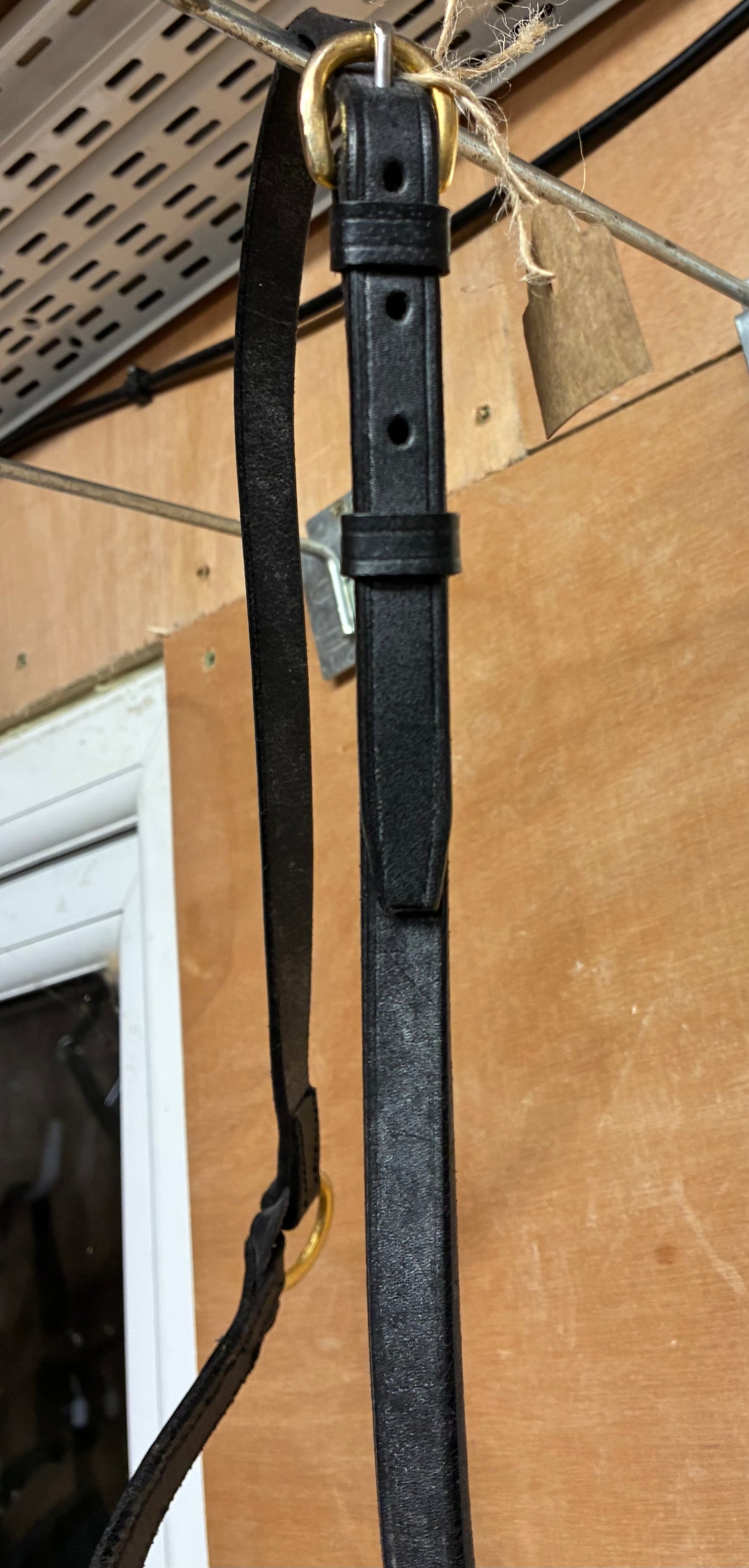 New Black leather in-hand diamante show halter - size Arab ref2