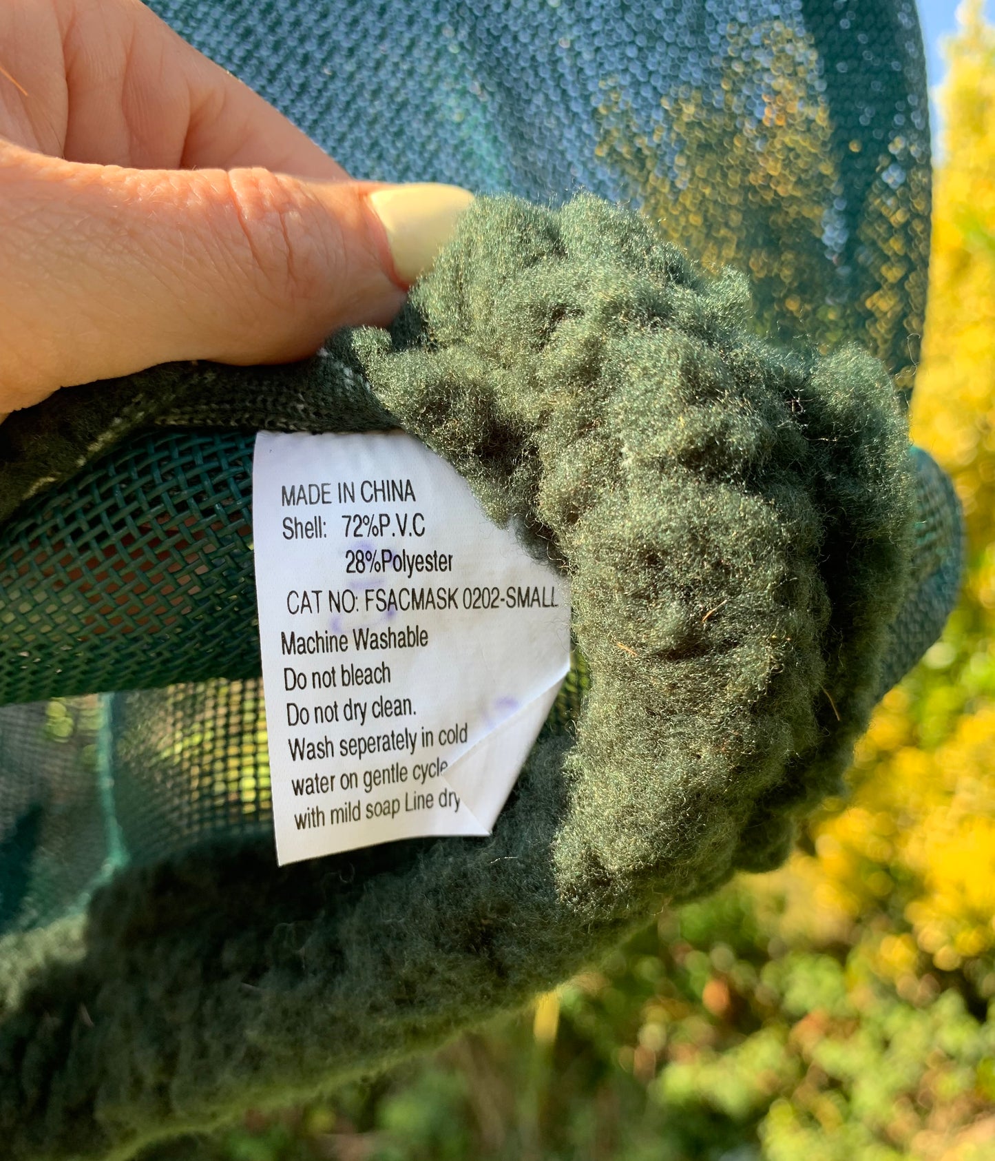 New green rambo strong mesh fly mask soft fleece lining large pony