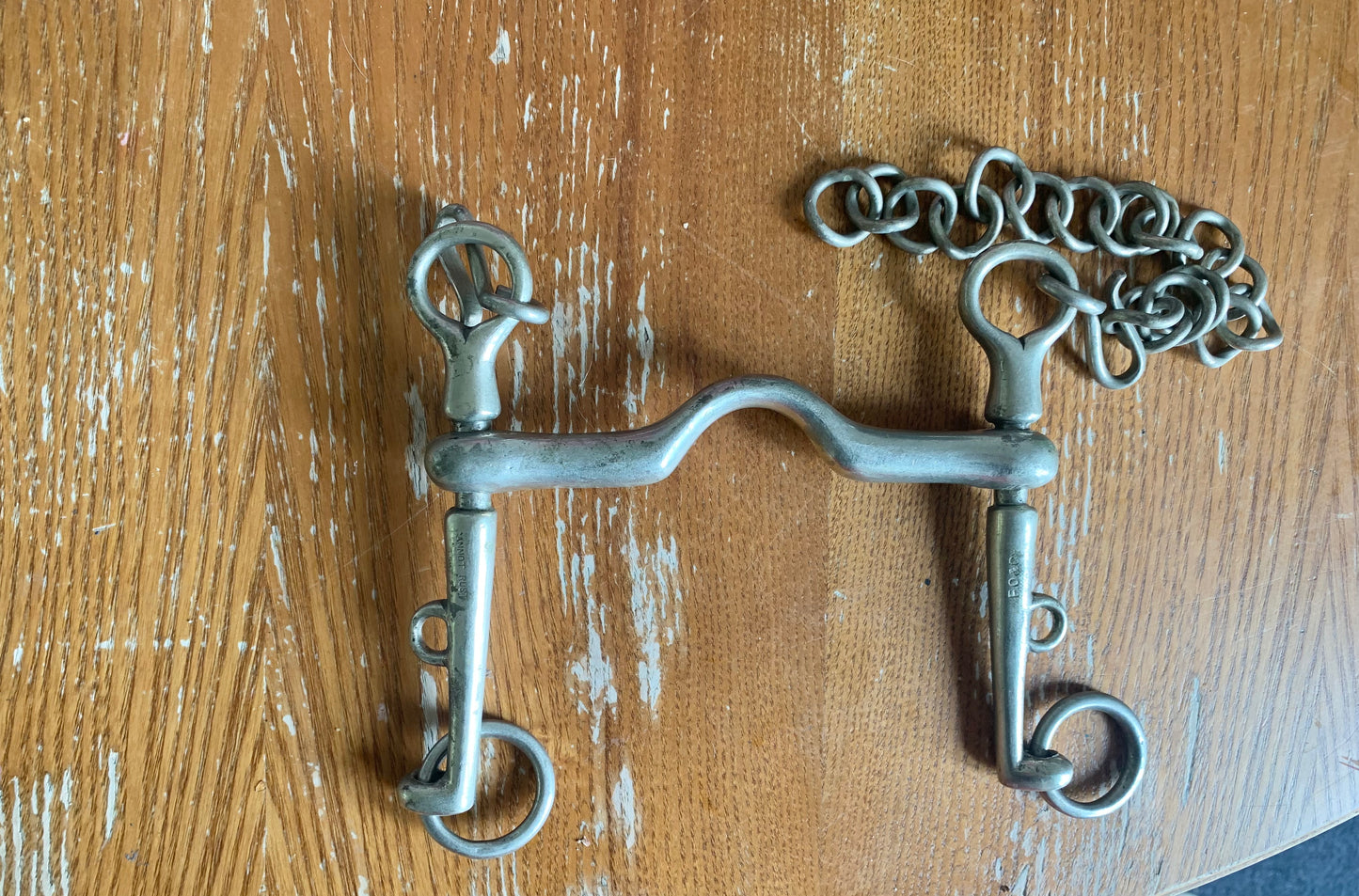 5 (1/4”) nickel ported mouth Weymouth sliding cheek Pelham with curb chain