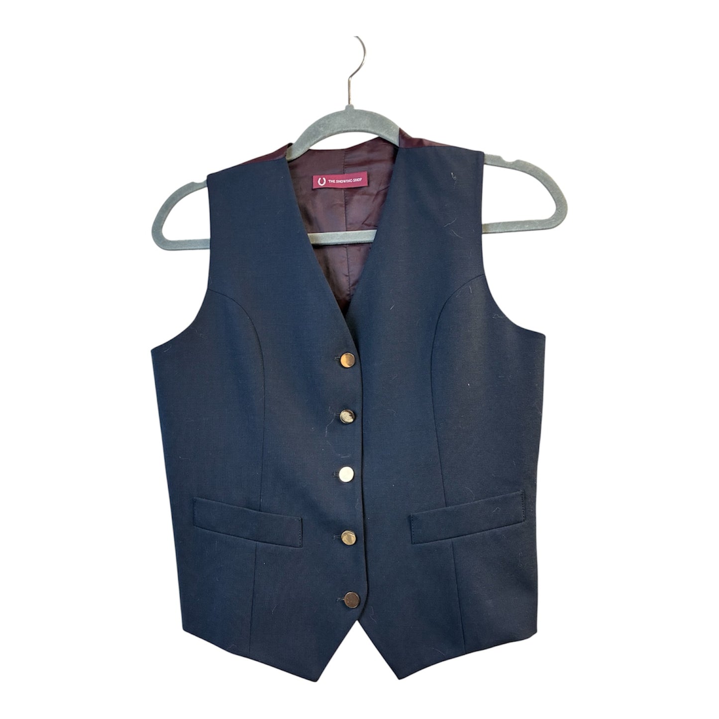 Size 8 showing shop navy inhand showing waistcoat