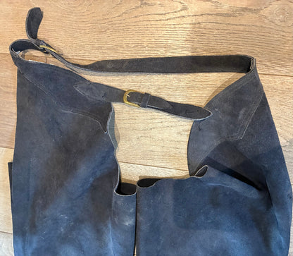 Just togs navy full suede zip up chaps size XL