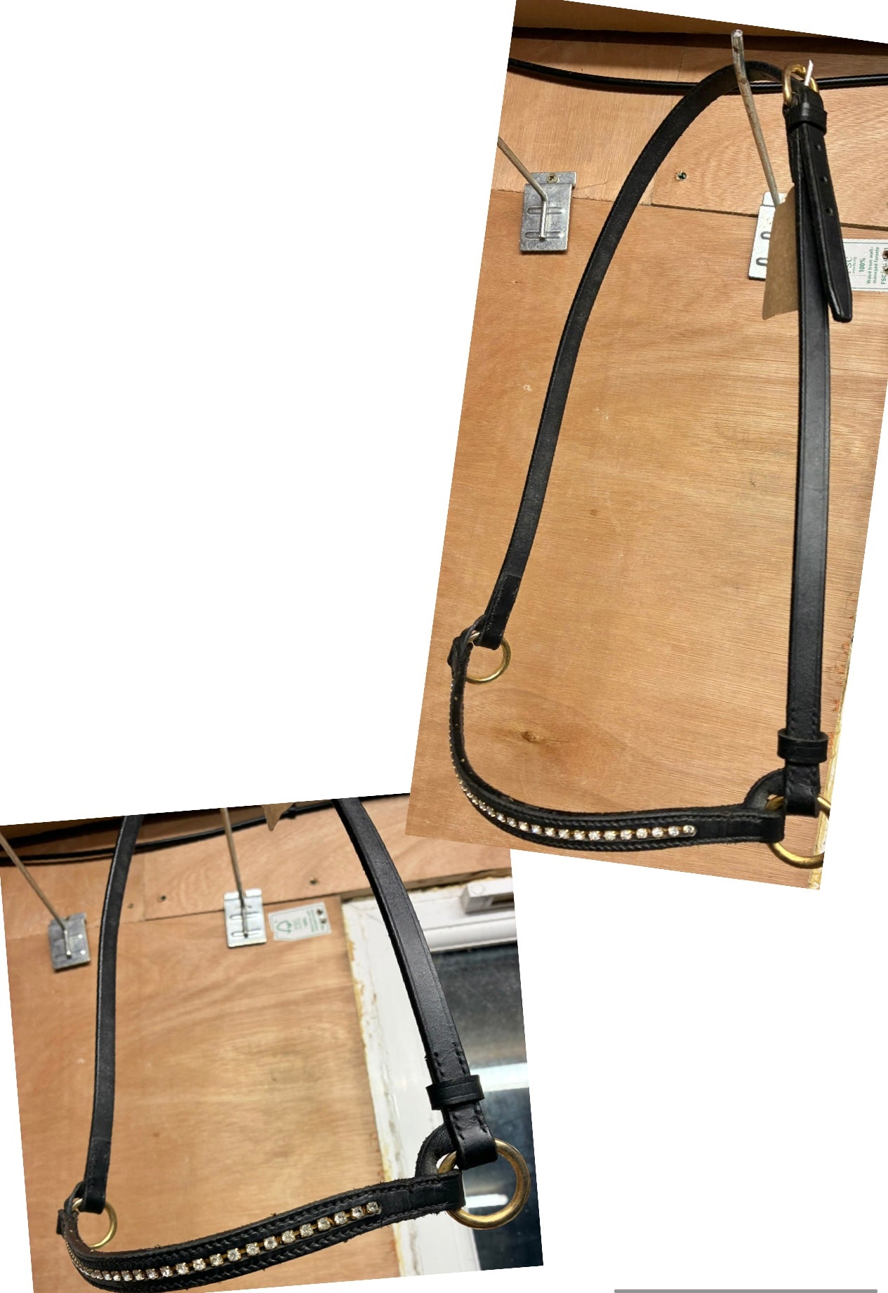 New Black leather in-hand show halter - size Arab