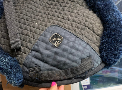 Navy Lemieux pro lamb skin saddle pad