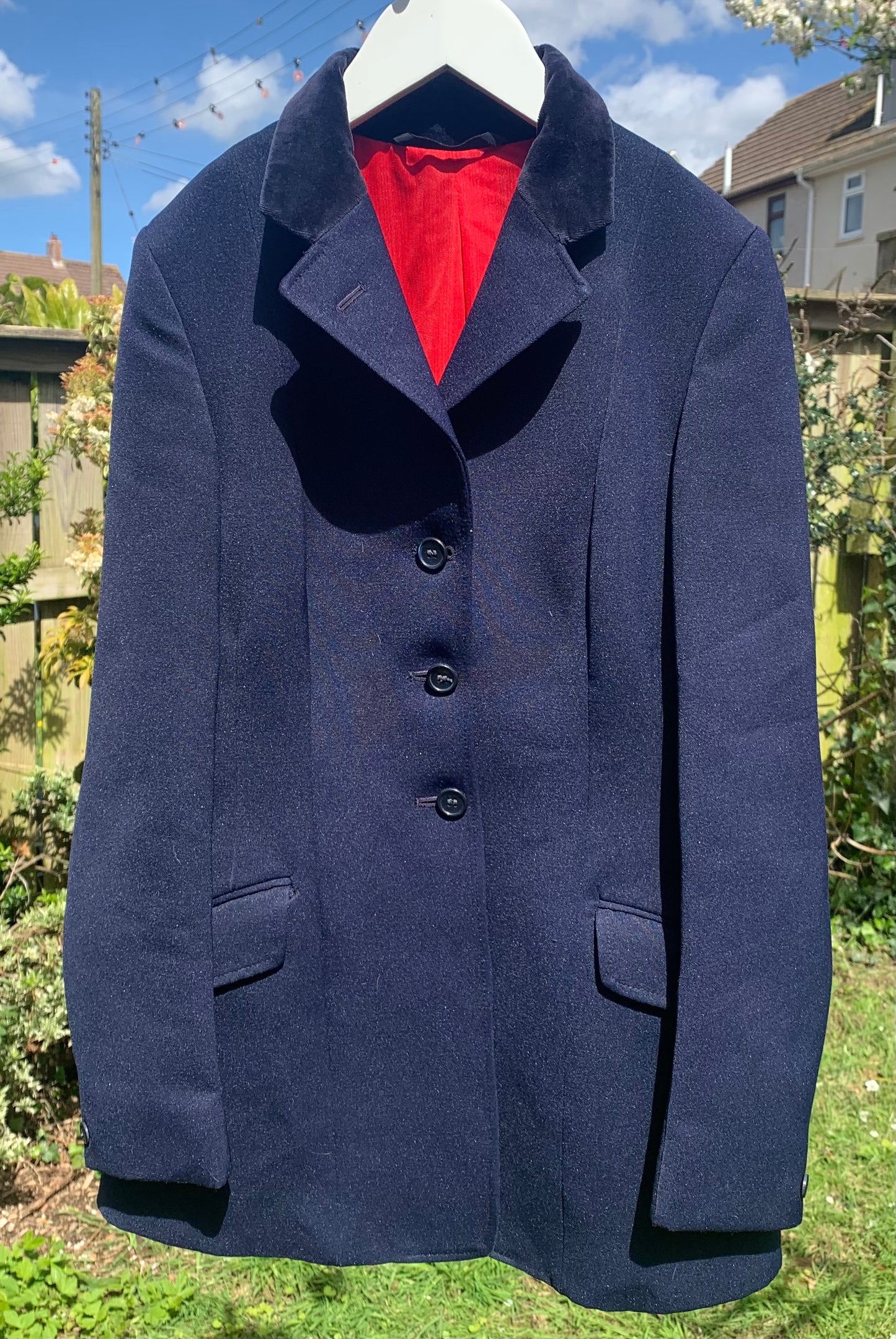 Harris Meyer saddle masters navy show competition jacket with velvet collar approx size 32