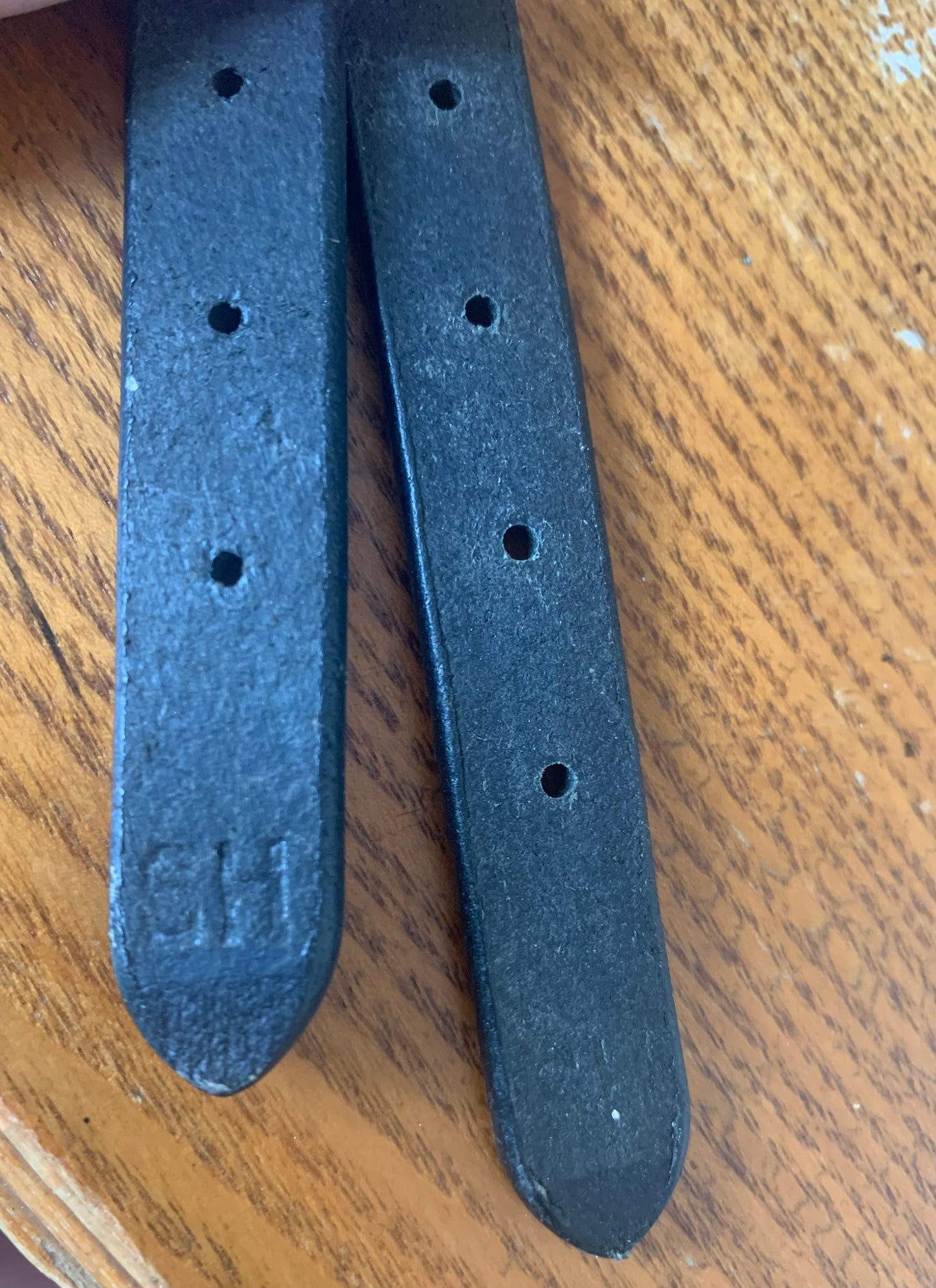 Black leather Rambo Micklem bit straps standard horse size