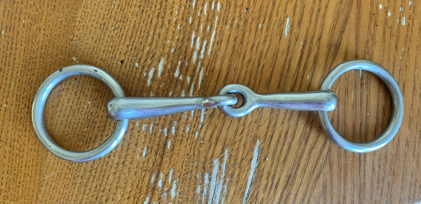4” Jointed small loose ring snaffle rings are 2”