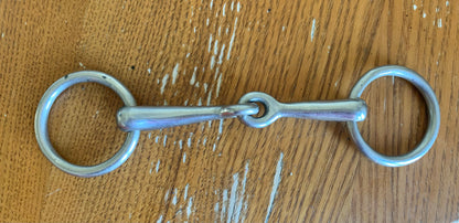 4” Jointed small loose ring snaffle rings are 2”