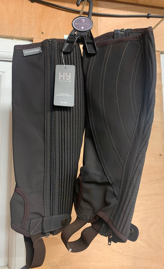 New with tag adults HY equestrian brown half chaps size small
