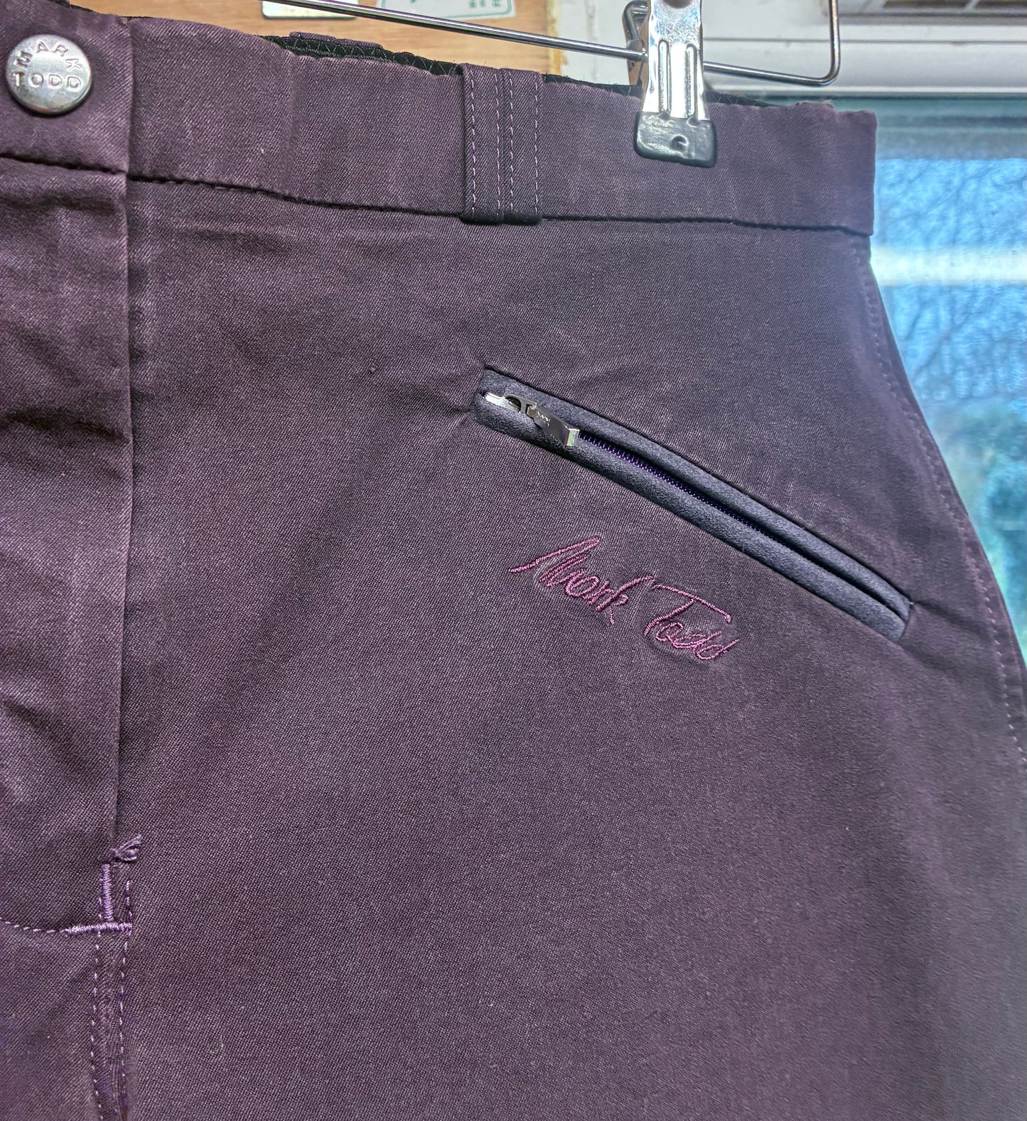 Mark Todd Purple/plum denim cotton jodhpurs ladies size 30