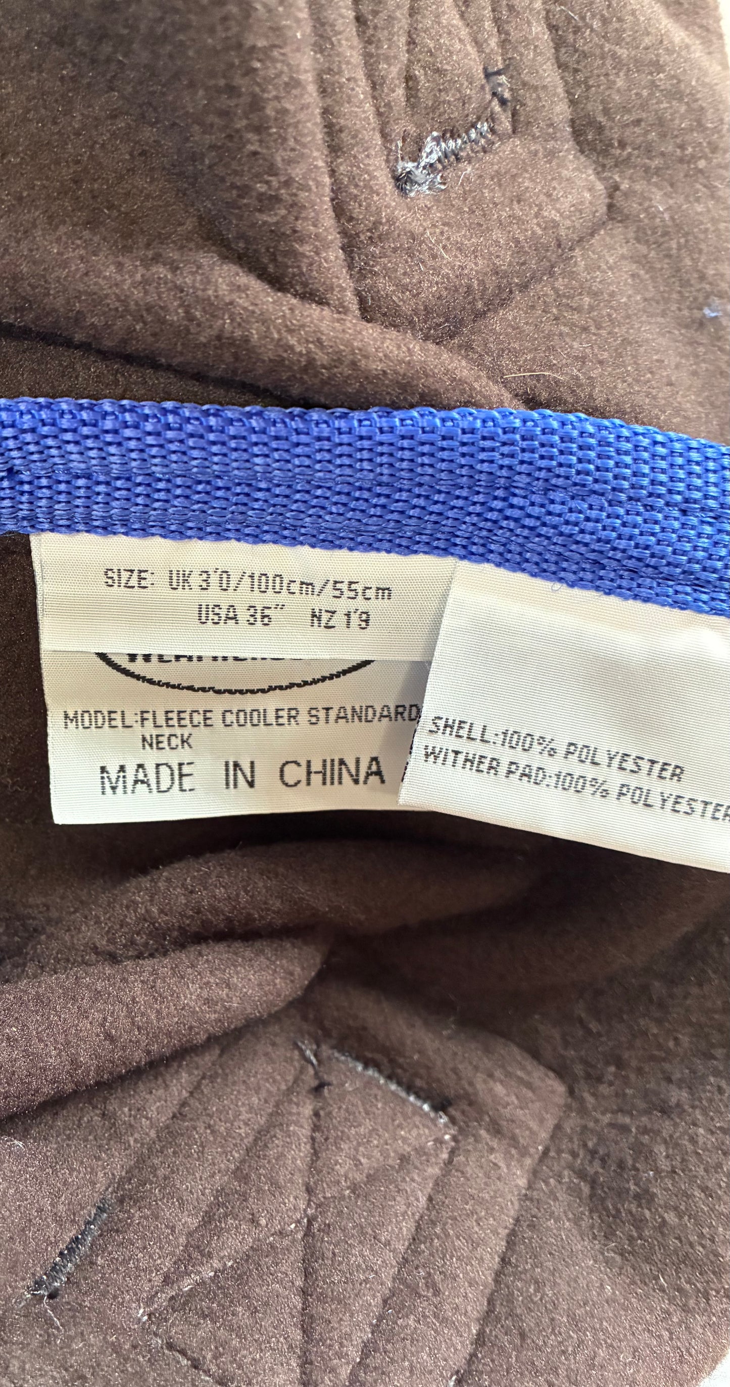 New weatherbeeta 3’0 fleece cooler brown/blue 3ft
