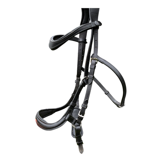 Horsemanship saddlery/Benz equestrian black cob size  anatomical leather bridle