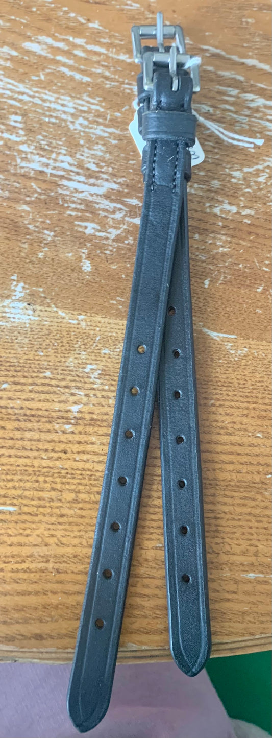 Black leather Rambo Micklem bit straps standard horse size