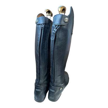 Mark Todd black Long Leather Boots size UK 4 (37)
